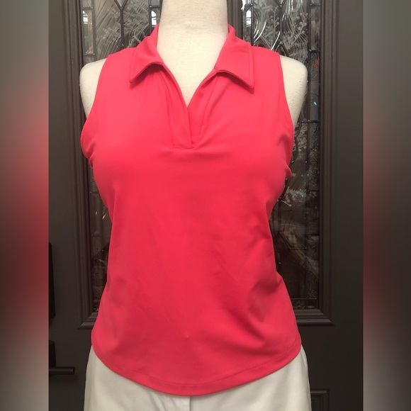 TRETORN Sleeveless Golf Tennis Active Polo Tank with Built in Bra - Picture 1 of 10